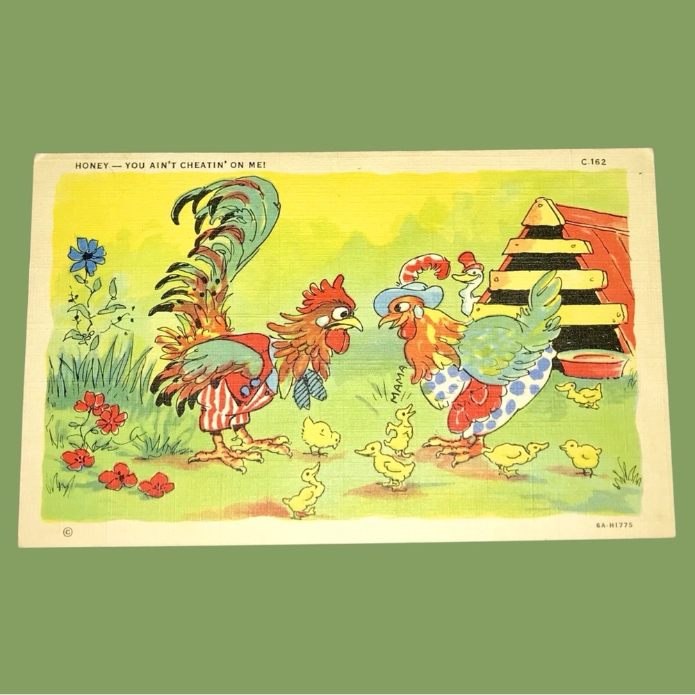 Vintage 1932 "Honey-You Ain't Cheatin' On Me"- A Curteich Postcard